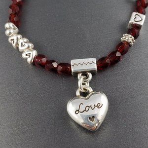 Brighton Le Rouge Heart Bracelet "Love" Heart
